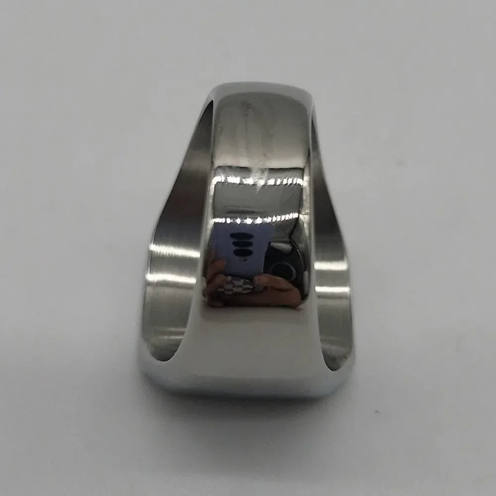 Men’s Stainless Steel Initial B Signet Ring Size 9 Engraved Handmade NWT